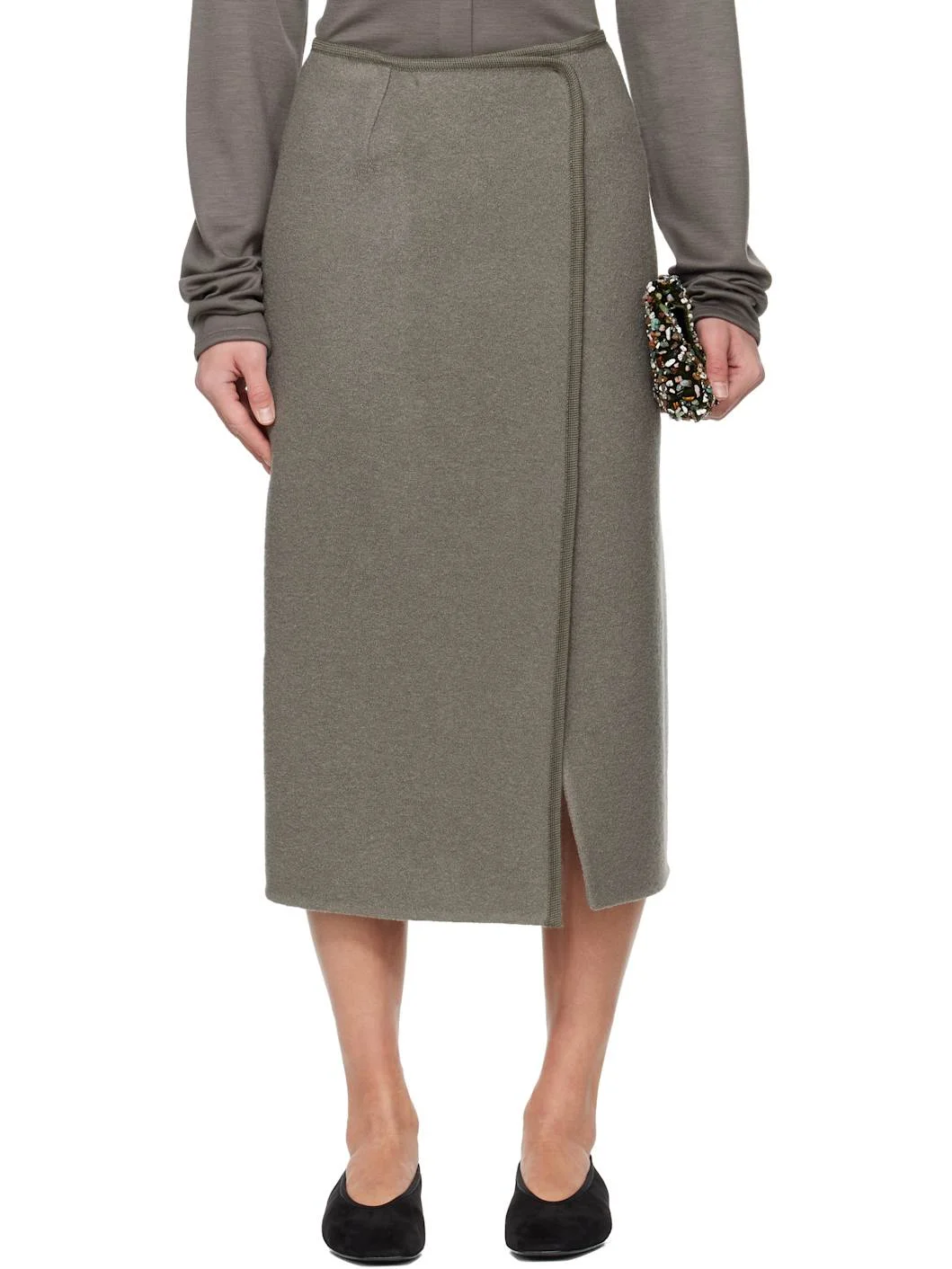 Gray Walker Midi Skirt - 1