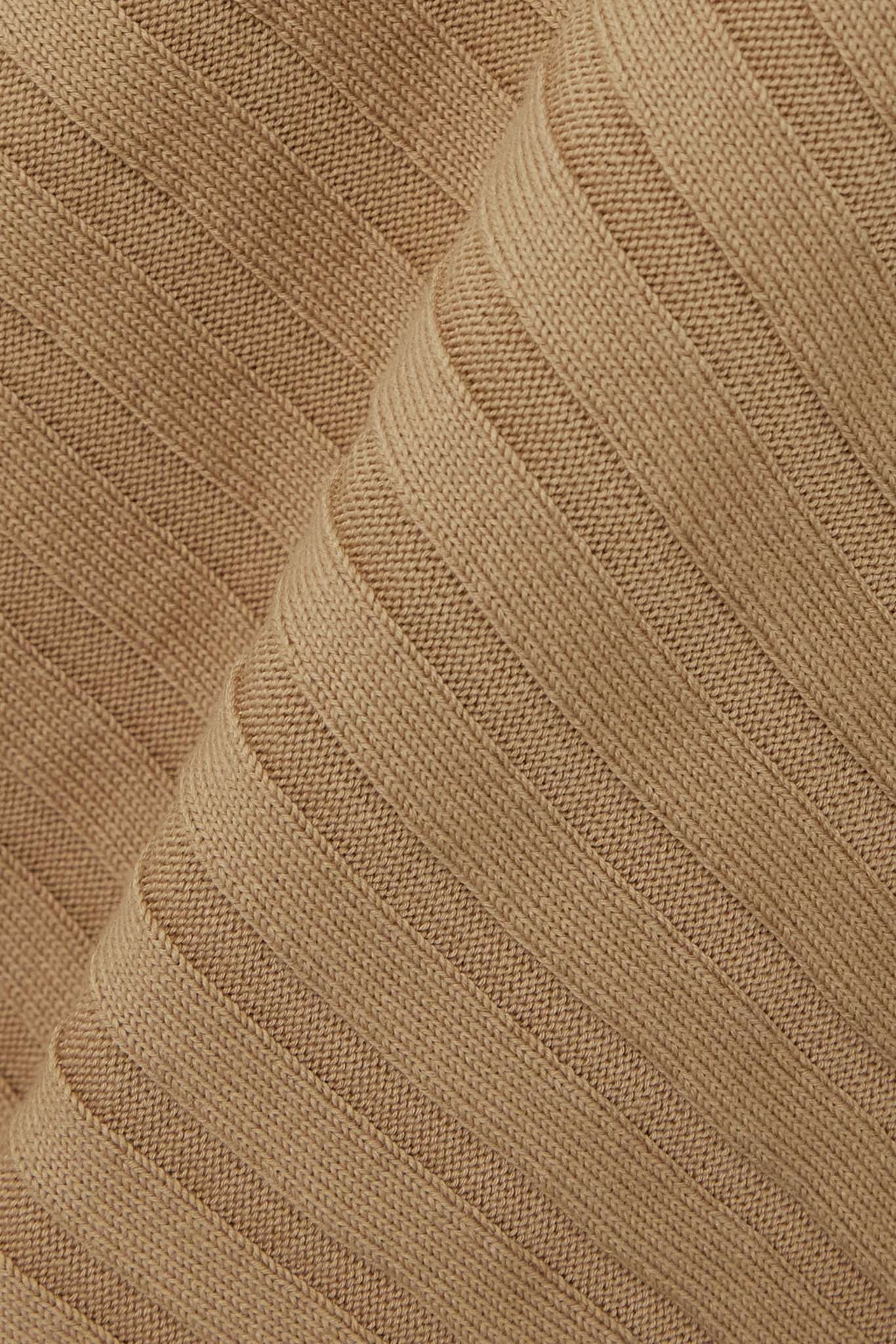 Asymmetric ribbed organic cotton skirt - 4