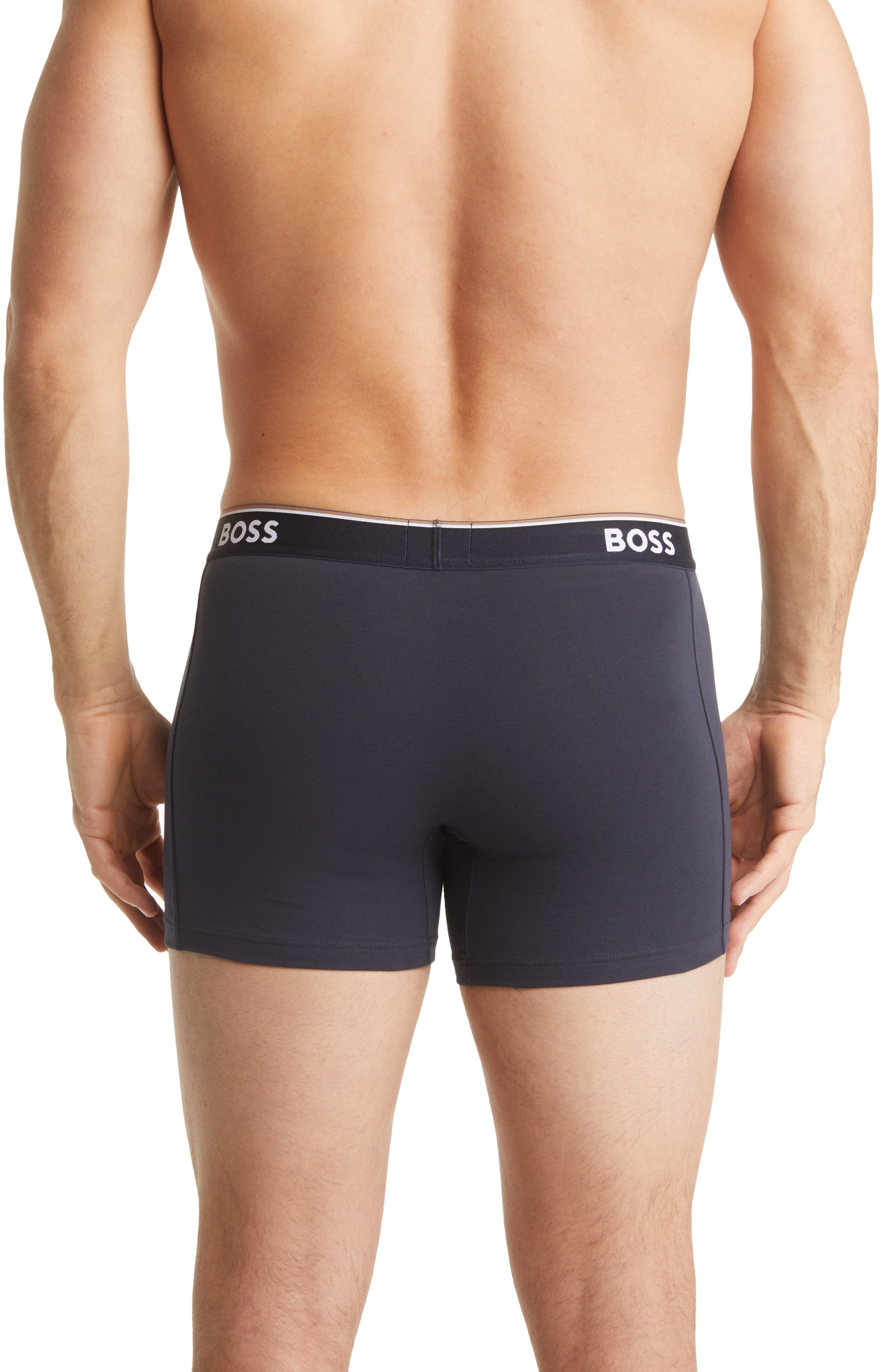 BOSS 3-Pack Power Stretch Cotton Boxer Briefs in Deep Blue at Nordstrom - 3