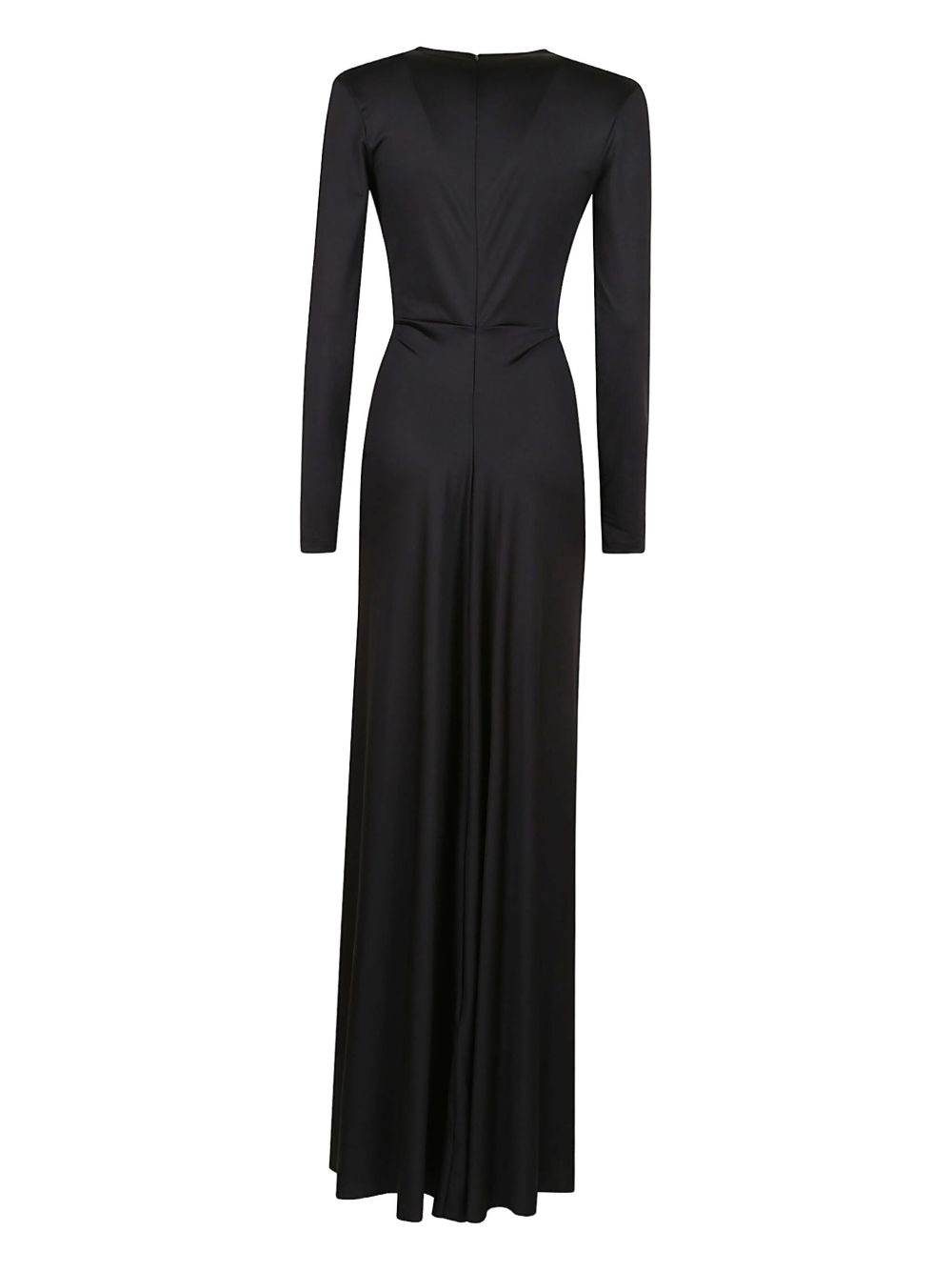 plunge-neck gathered maxi dress - 2