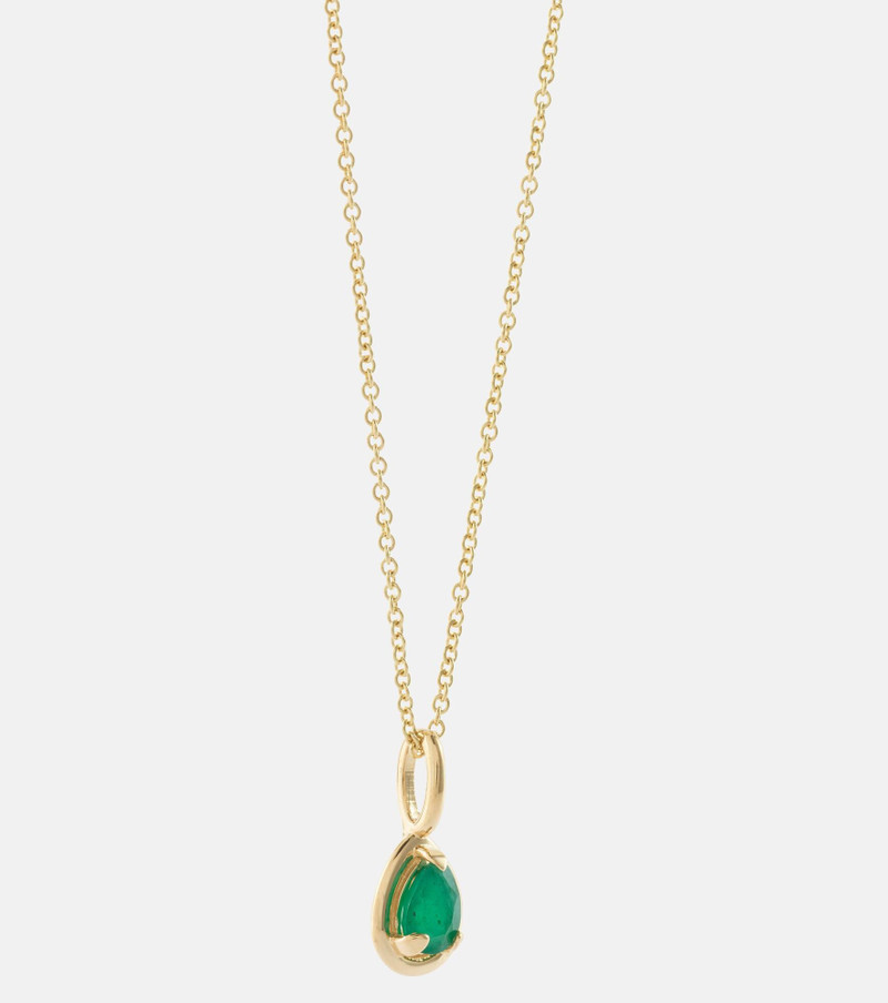 Bonbon 14kt gold pendant necklace with emerald 6