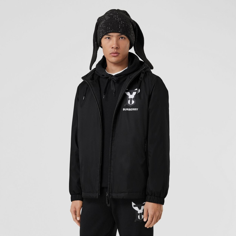 Rabbit Print Nylon Hooded Jacket 7