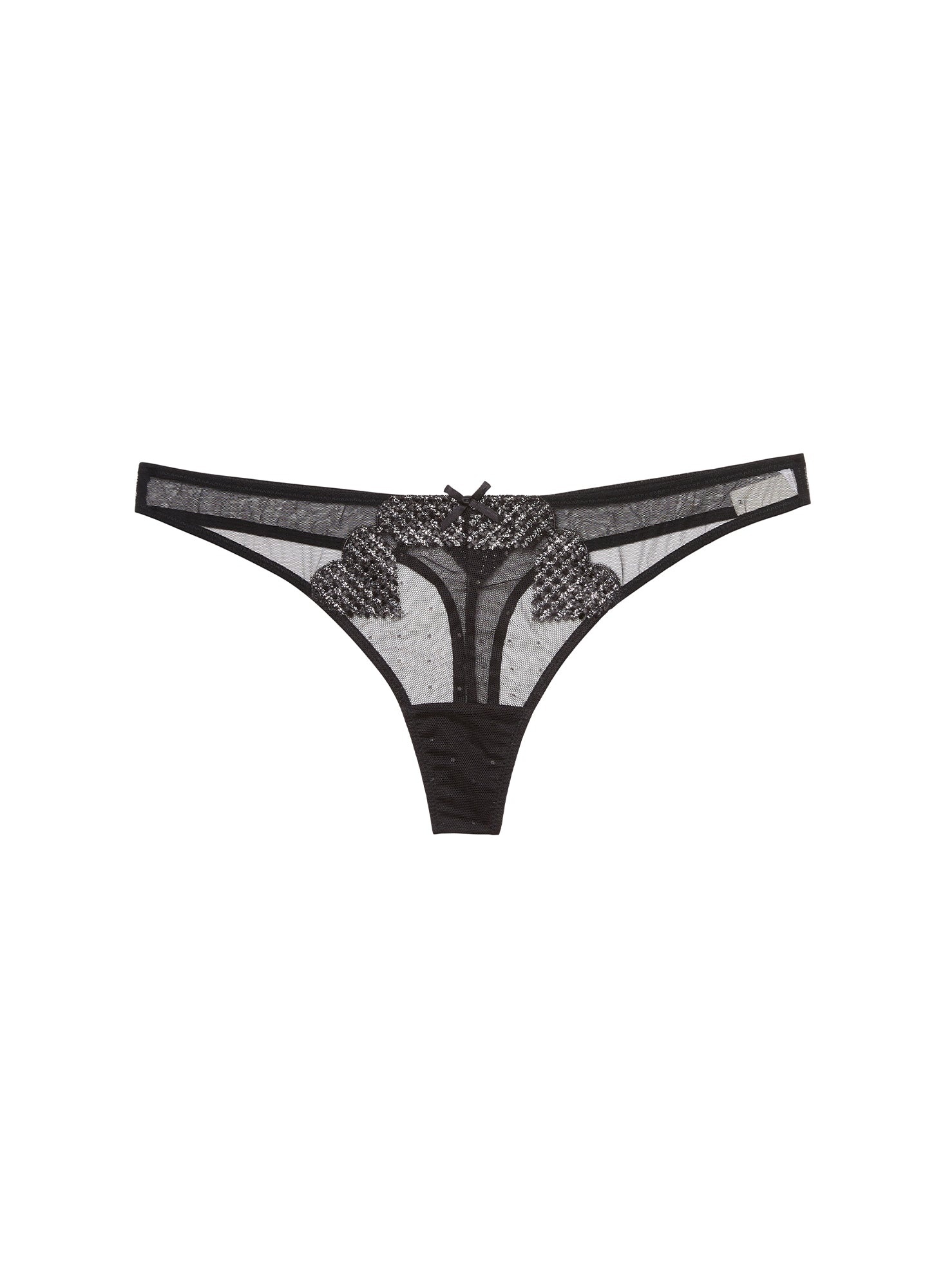 Heart Embroidery Thong - 2