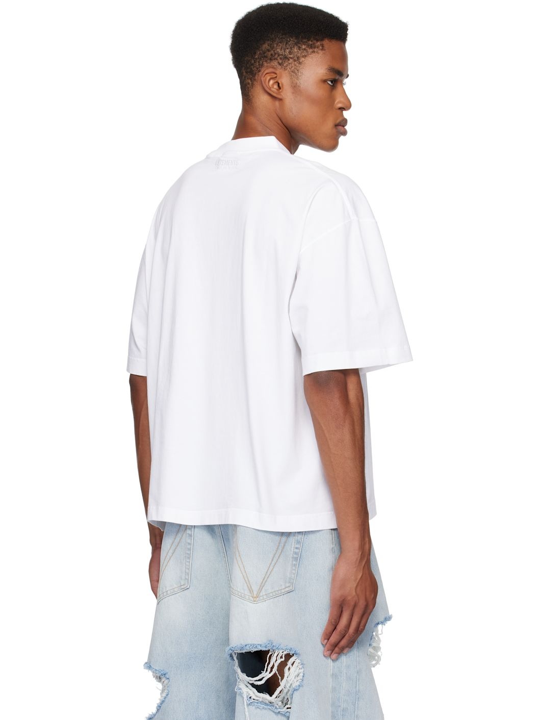 White 'I Love Logos' Cropped Boxy T-shirt - 3