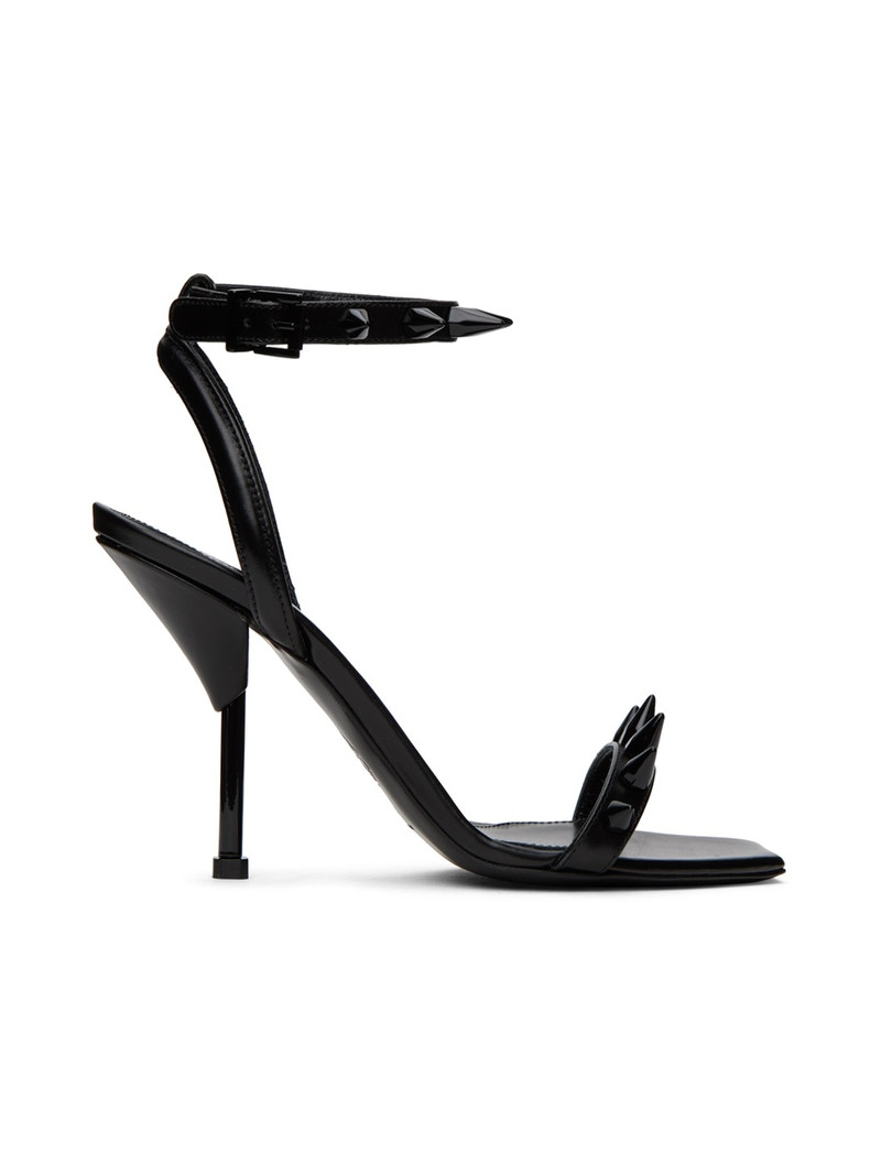 Black Studded Heeled Sandals 1