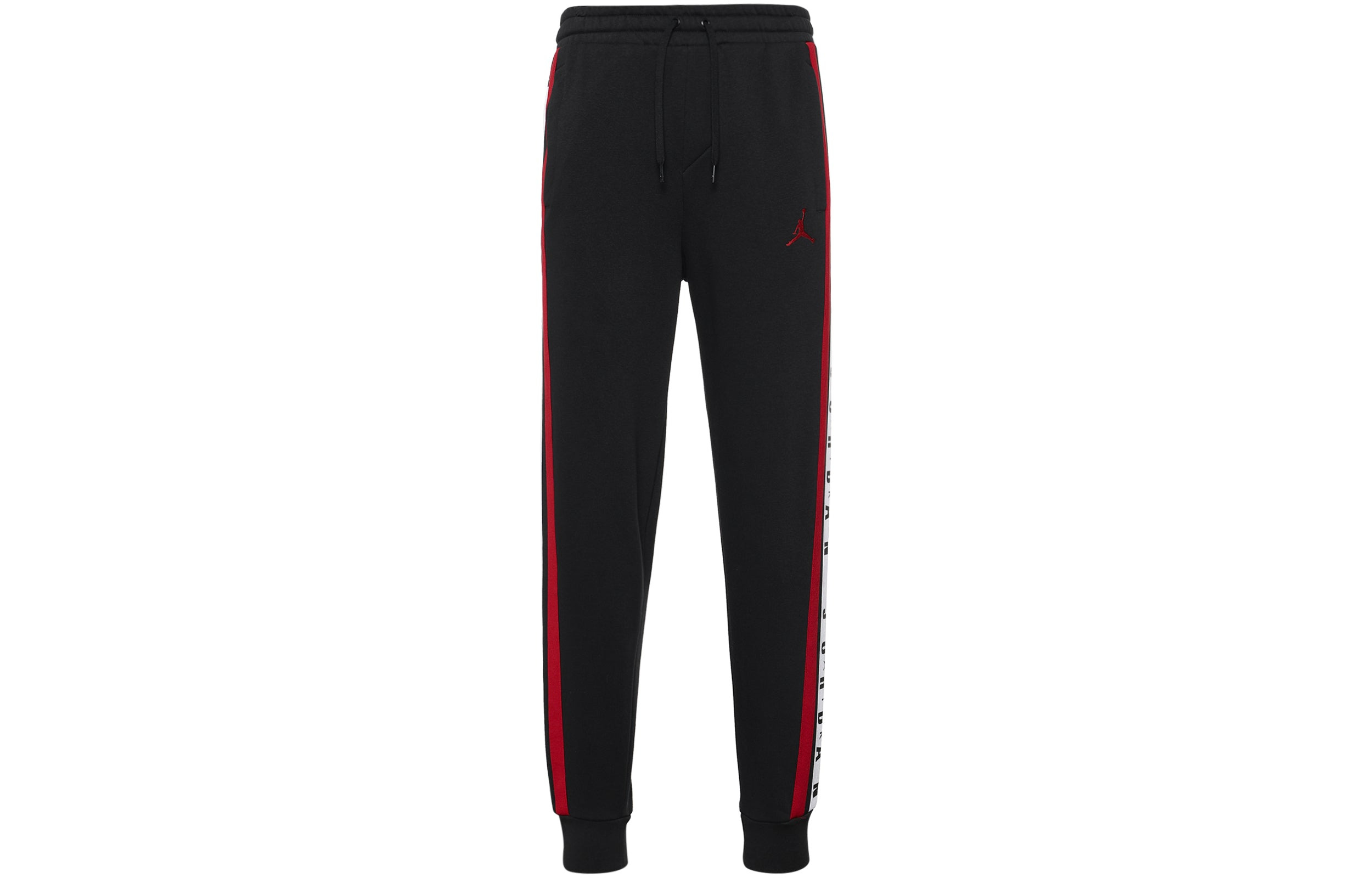 Air Jordan Logo Splicing Fleece Lined Stay Warm Bundle Feet Sweatpants Winter Men's Black DD2329-010 - 2