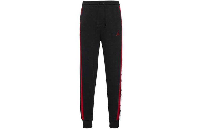 Jordan Air Jordan Logo Splicing Fleece Lined Stay Warm Bundle Feet Sweatpants Winter Men's Black DD2329-010 outlook