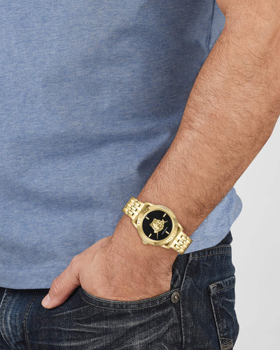 VERSACE Men's V-Code IP Yellow Gold Bracelet Watch, 43mm outlook