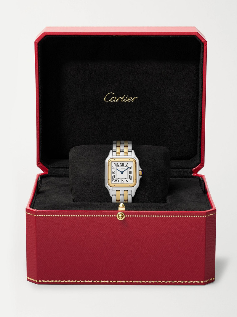 Panthère de Cartier Medium 27mm 18-karat gold and stainless steel watch Gold 7