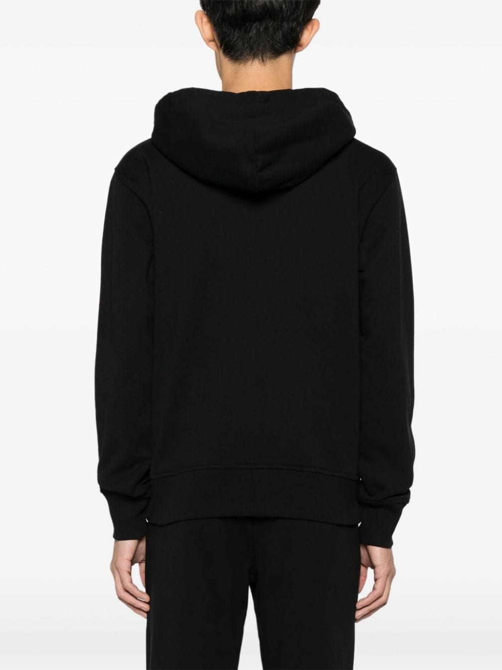 logo-patch cotton zip-up hoodie - 4