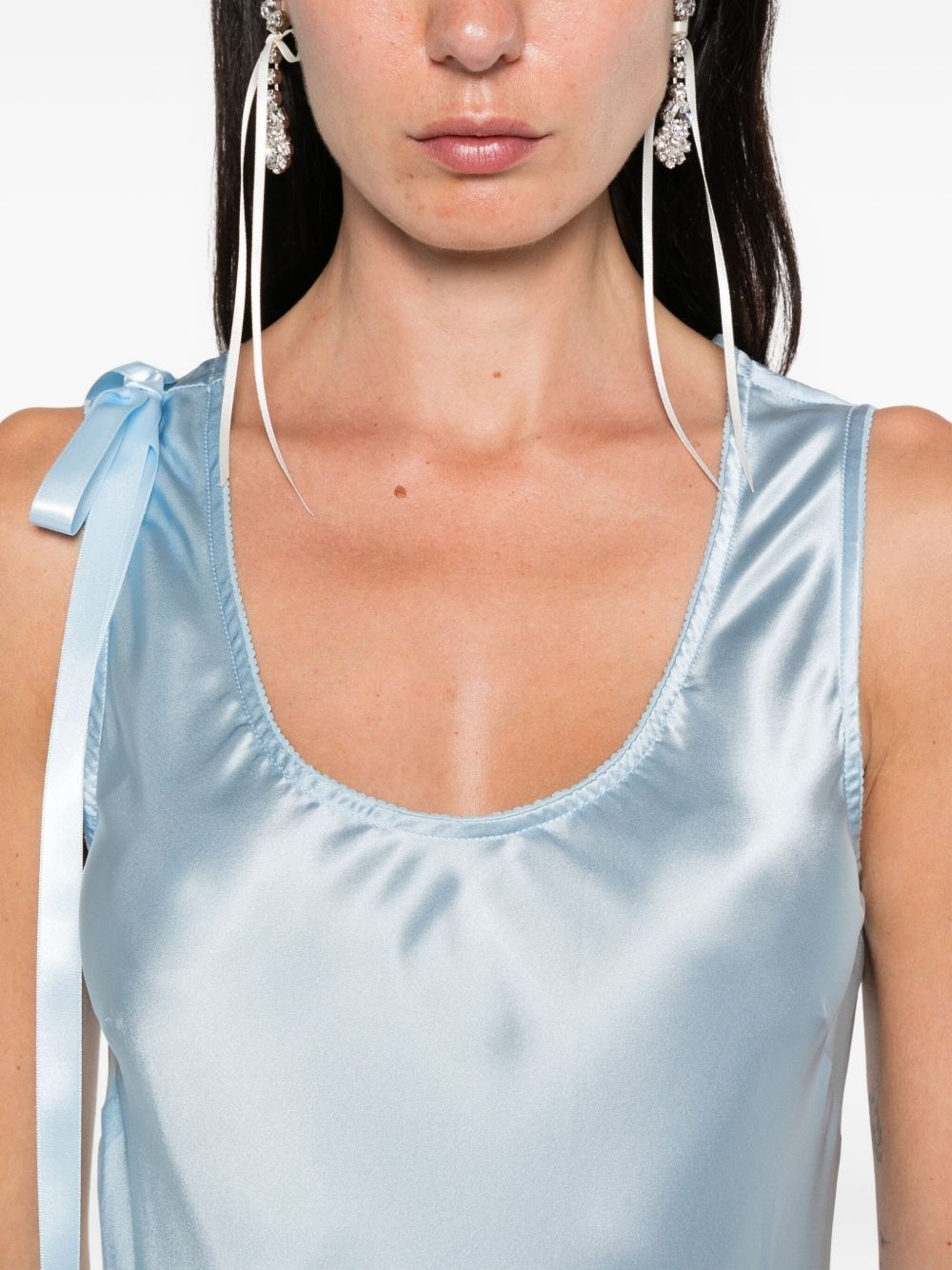 bow-detail silk dress - 5