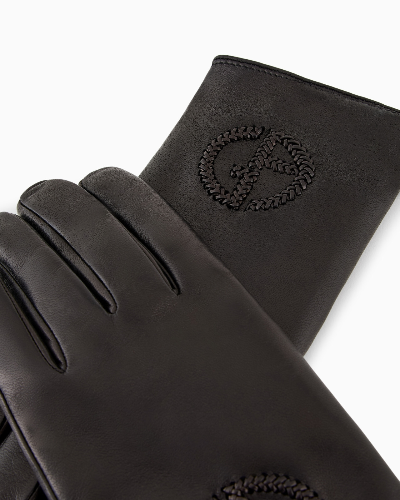 Nappa leather gloves with embroidered logo - 2