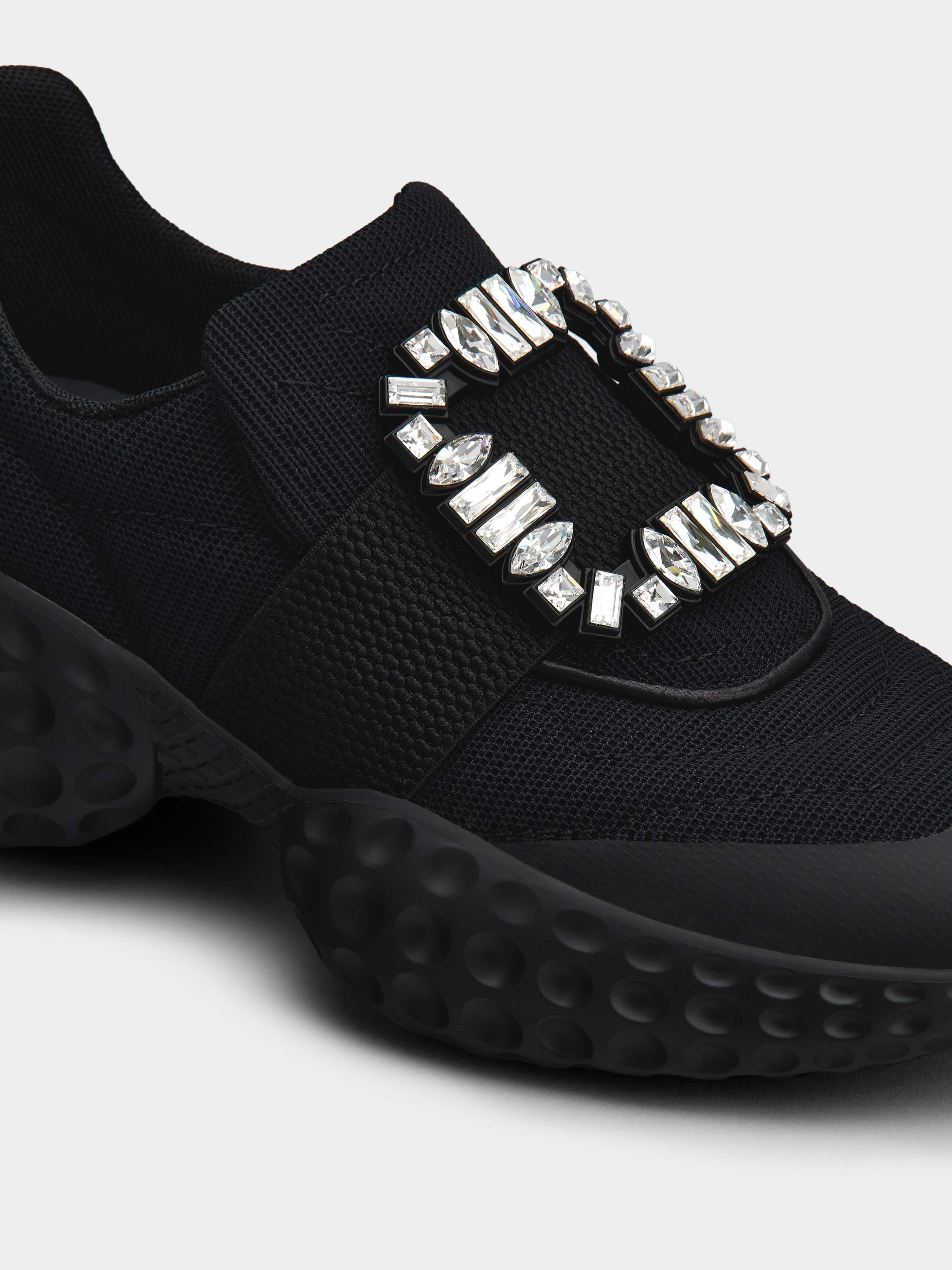 Roger Vivier Viv' Run Light Strass Buckle Sneakers in
