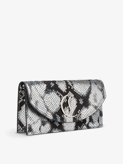 Christian Louboutin Loubi54 croc-embossed leather clutch bag outlook