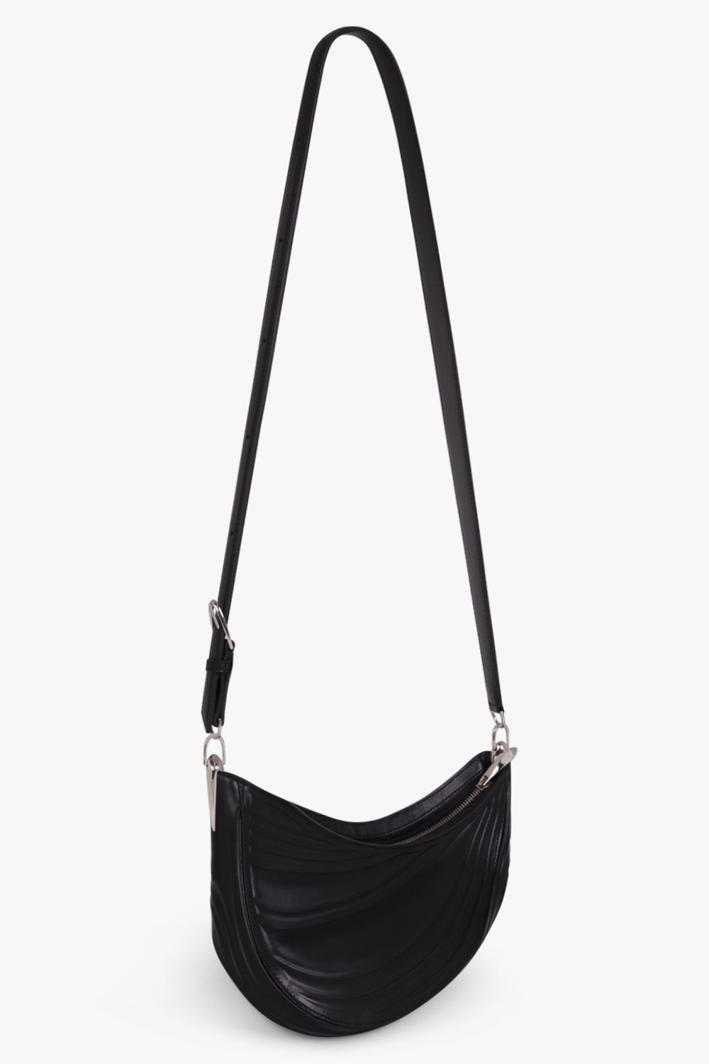 SMALL EMBOSSED SPIRAL CURVE BAG 01 | BLACK - 2
