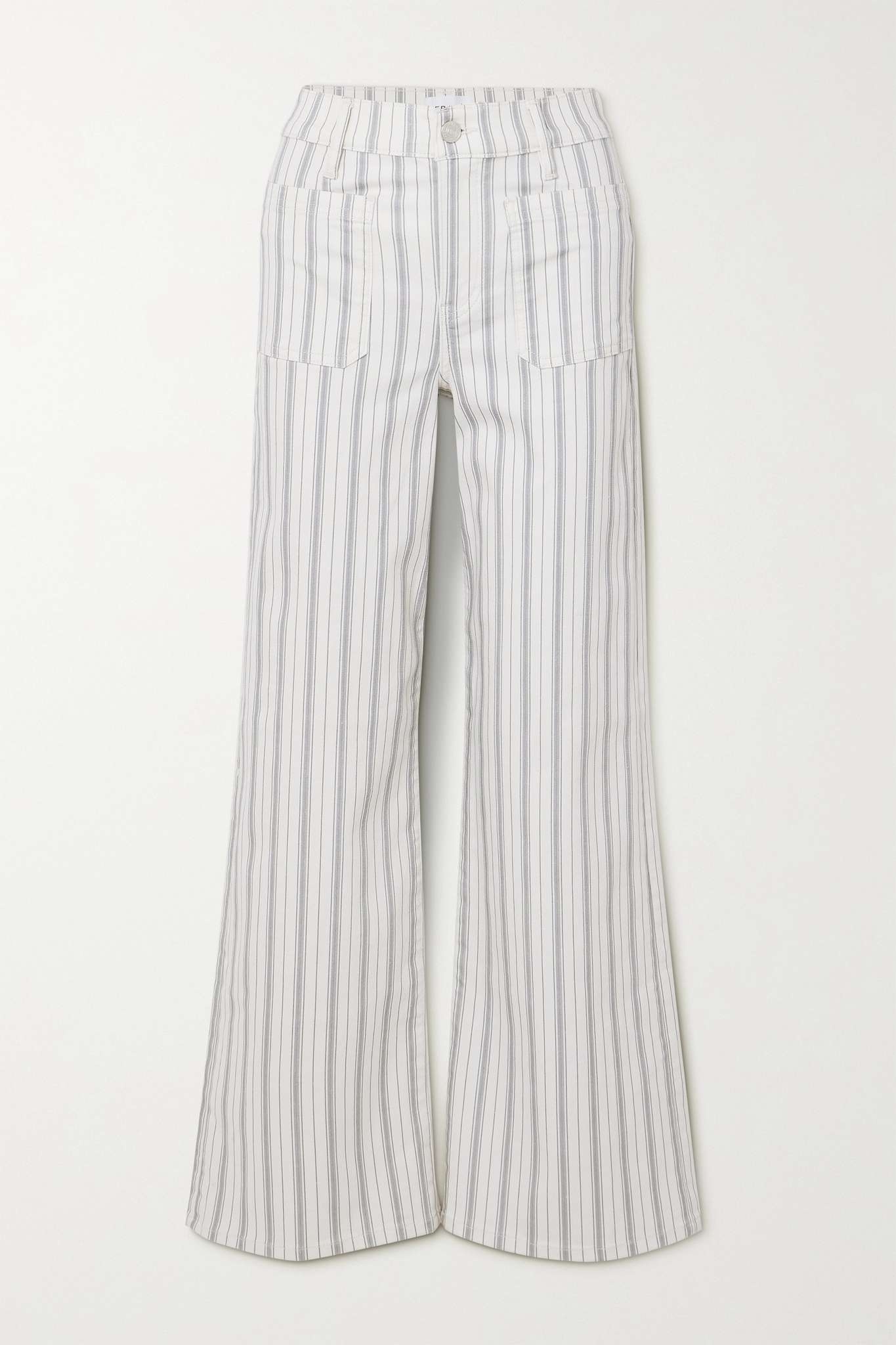 Le Slim Palazzo Bardot striped high-rise wide-leg jeans - 1