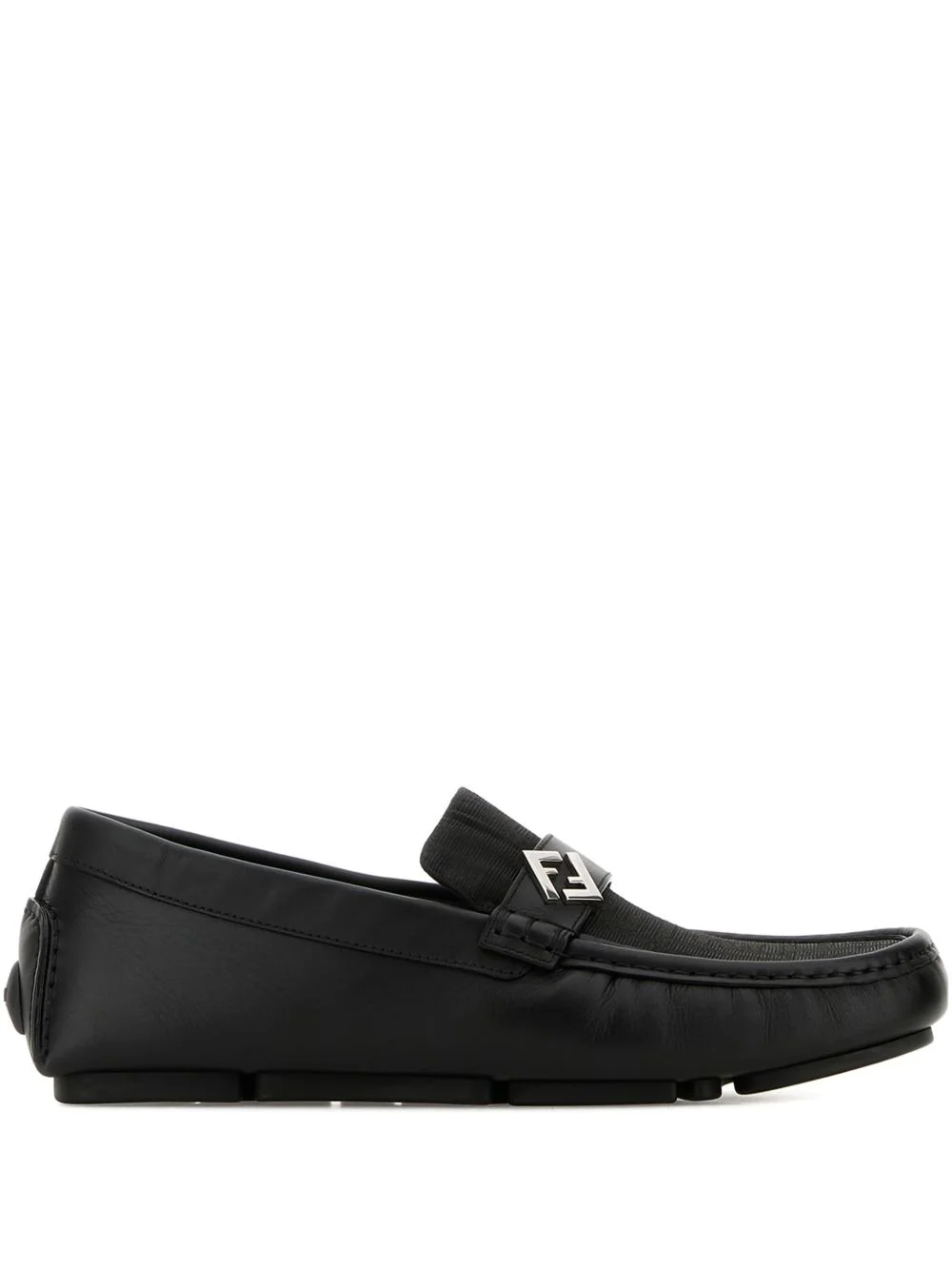 FF-logo round-toe loafers - 1
