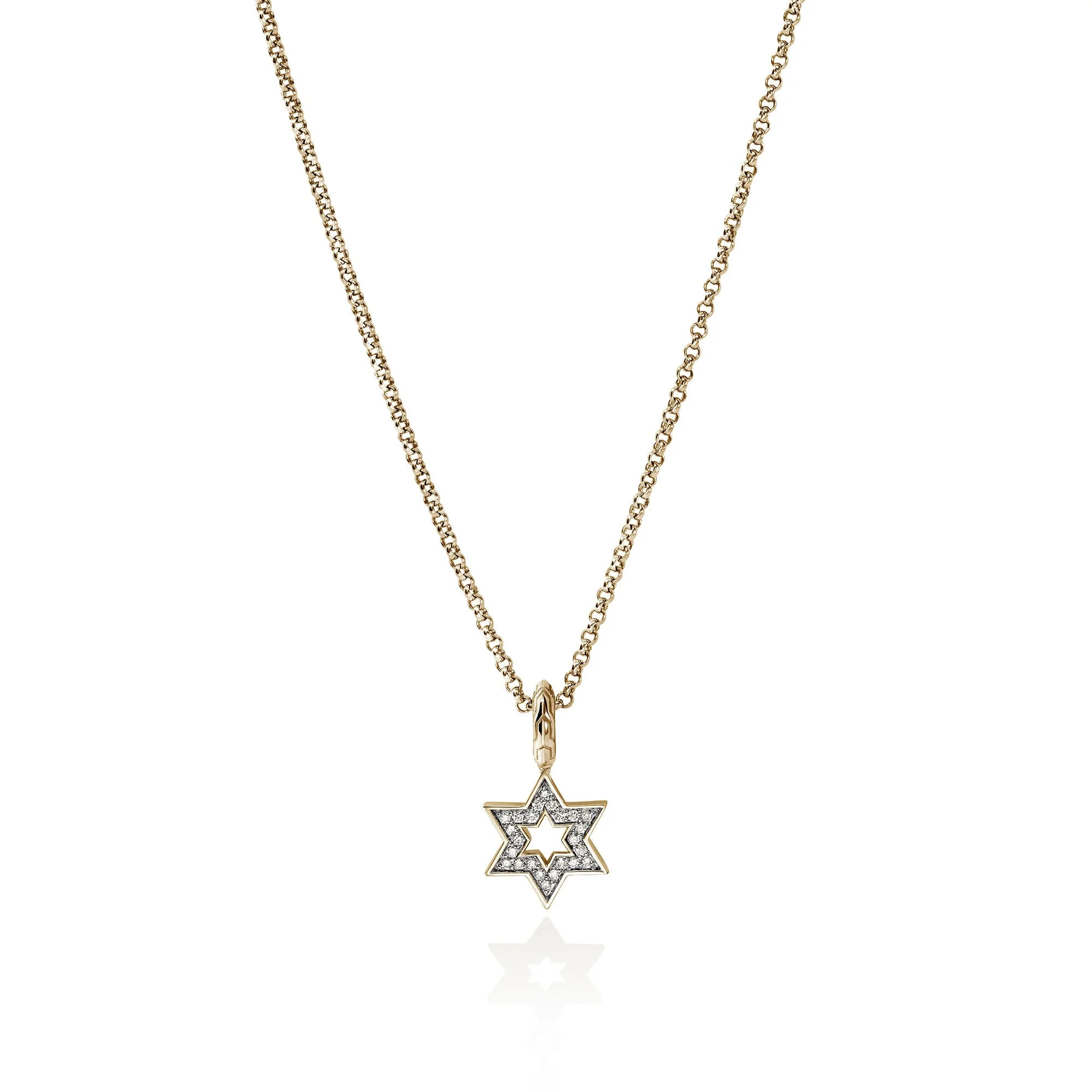 JH Essential Star of David Necklace, Gold, Diamonds - 1
