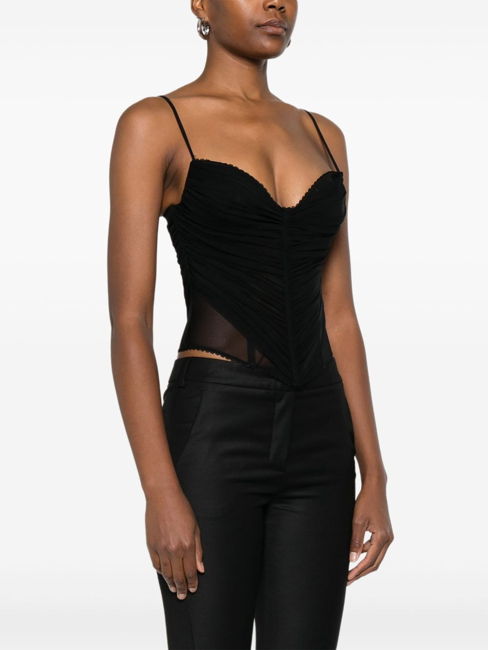 ruched mesh top - 3