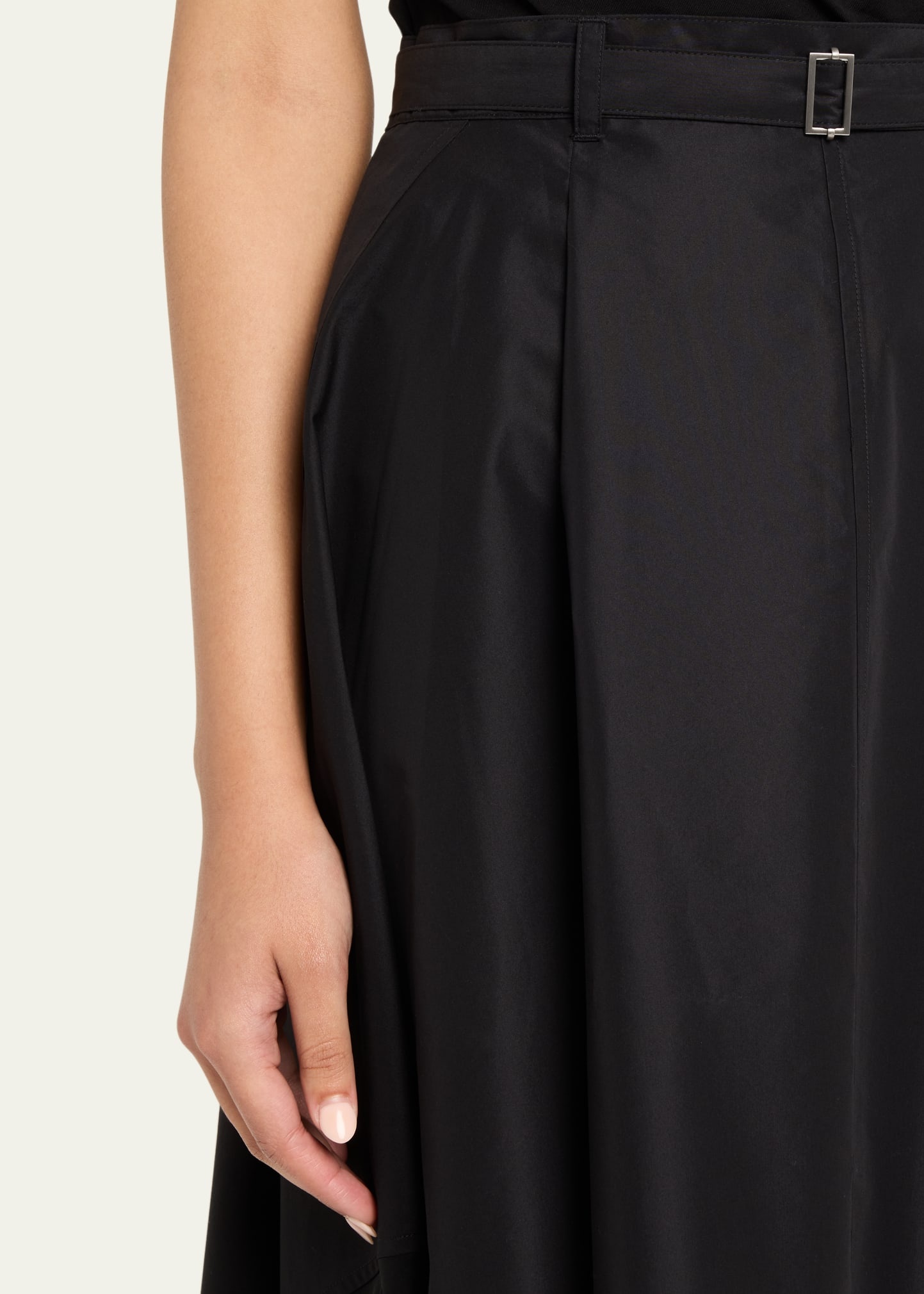 Flounce Chiffon-Hem Midi Skirt - 5