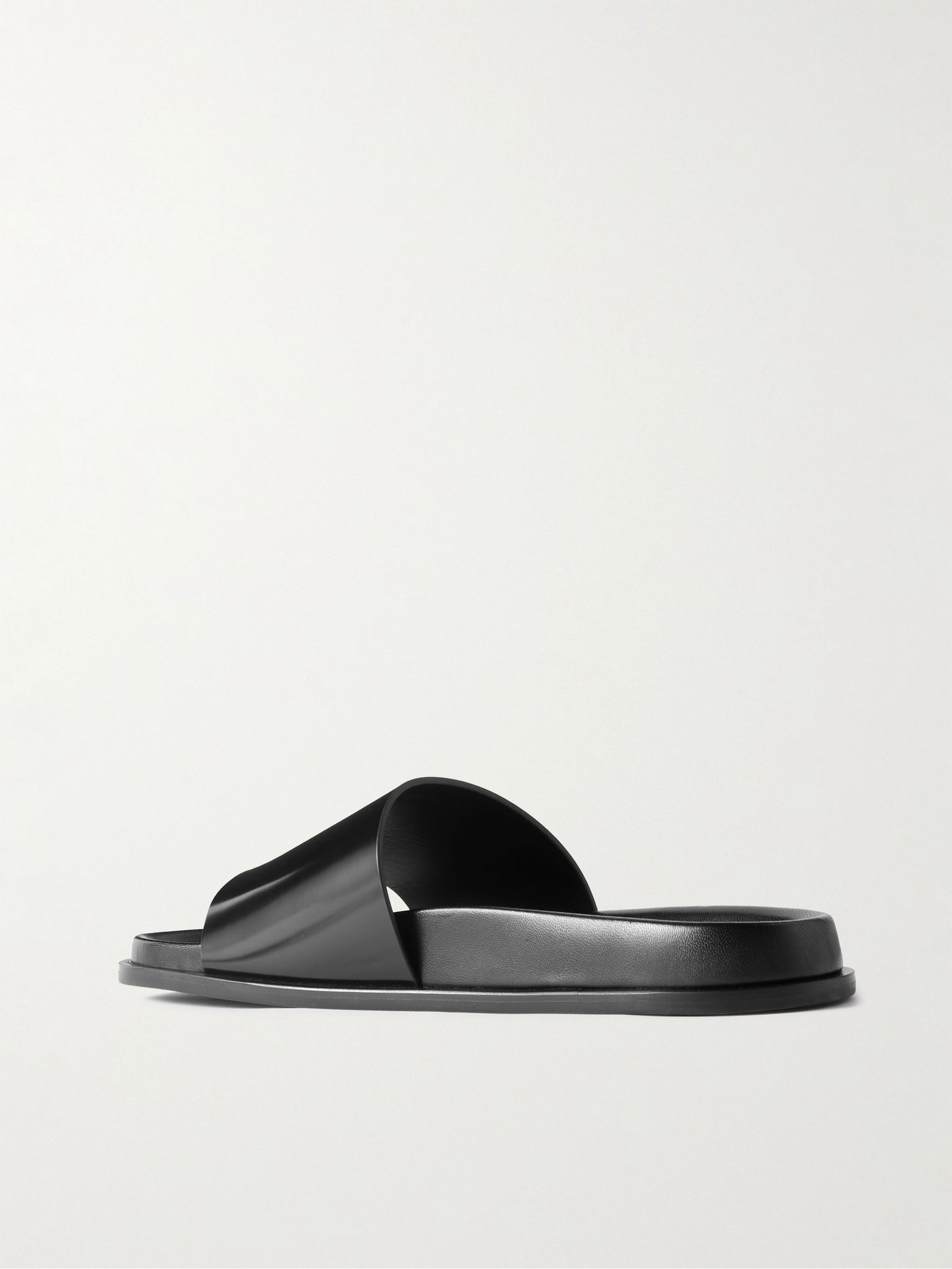 Nichols Leather Slides Black - 4