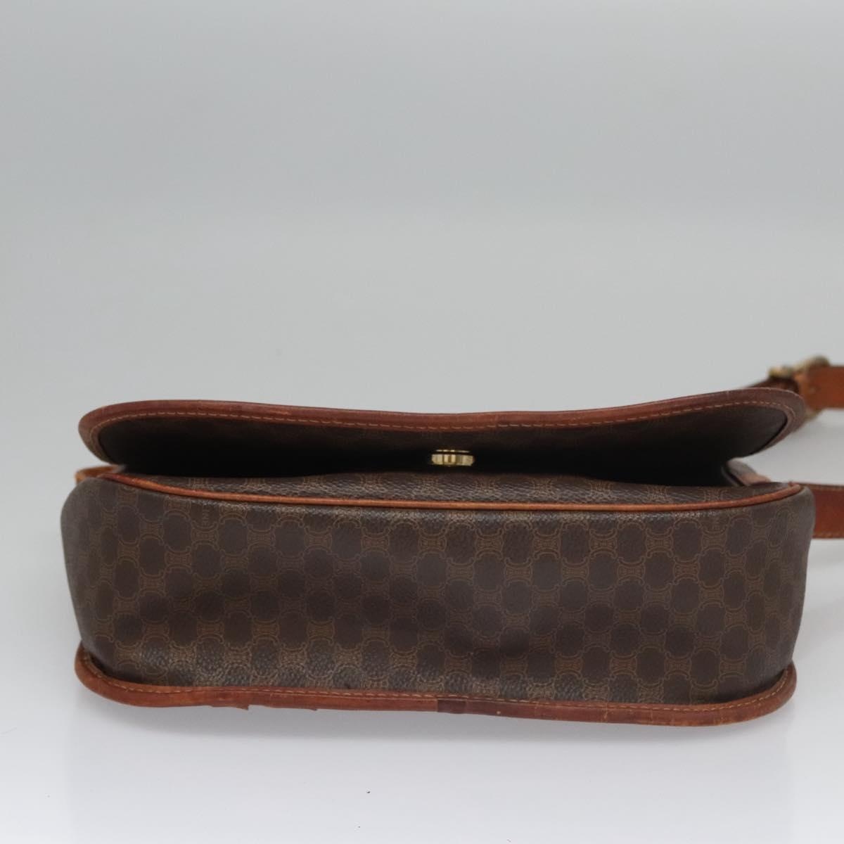 CELINE Macadam Canvas Shoulder Bag Pvc Leather Brown - 9