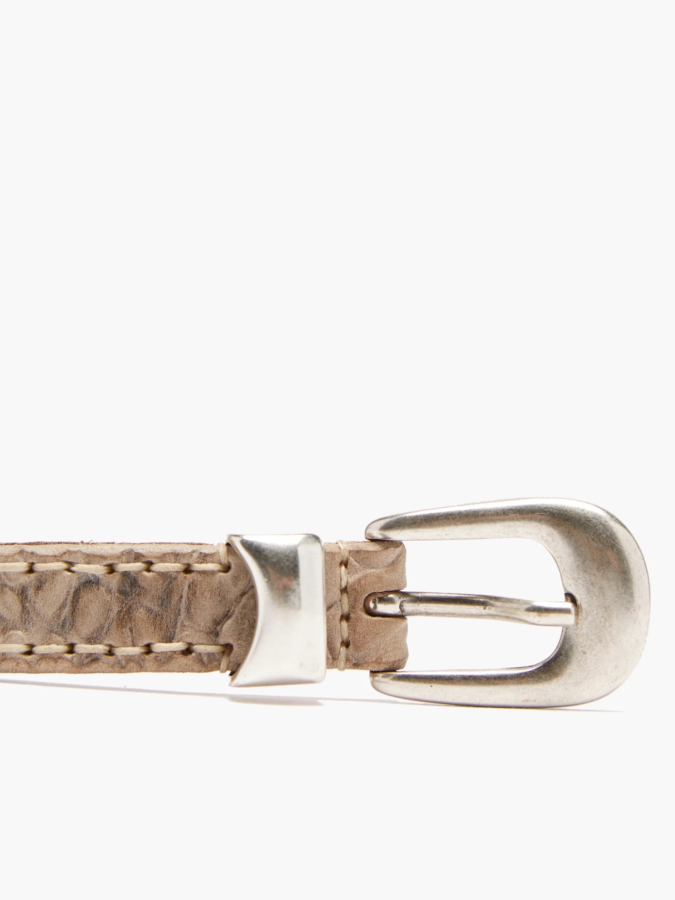 Crocodile-effect leather belt - 6