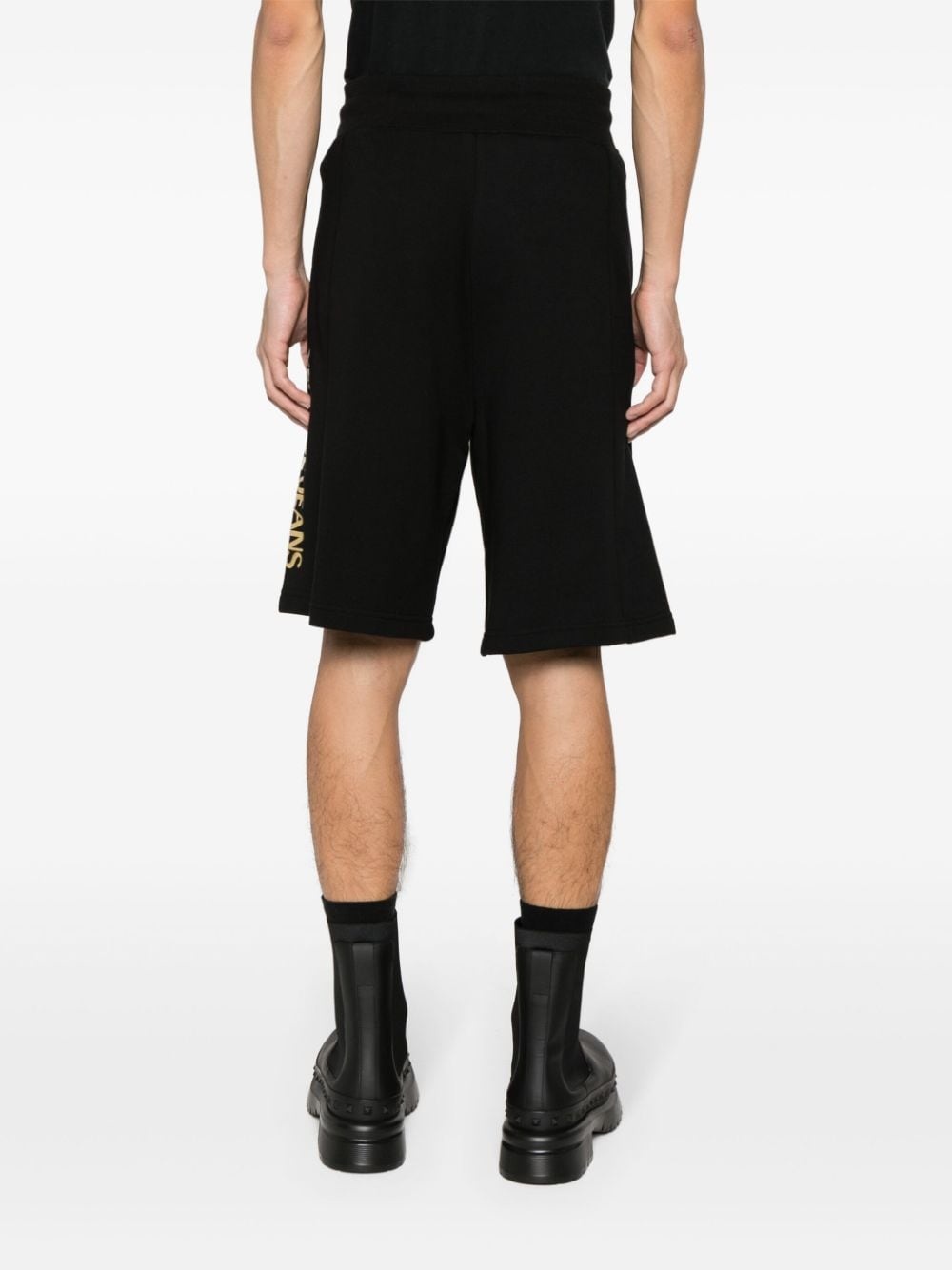 logo-appliquÃ© cotton track shorts - 4