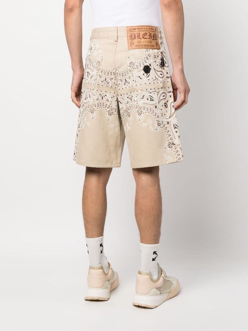 bandana-print denim shorts 4