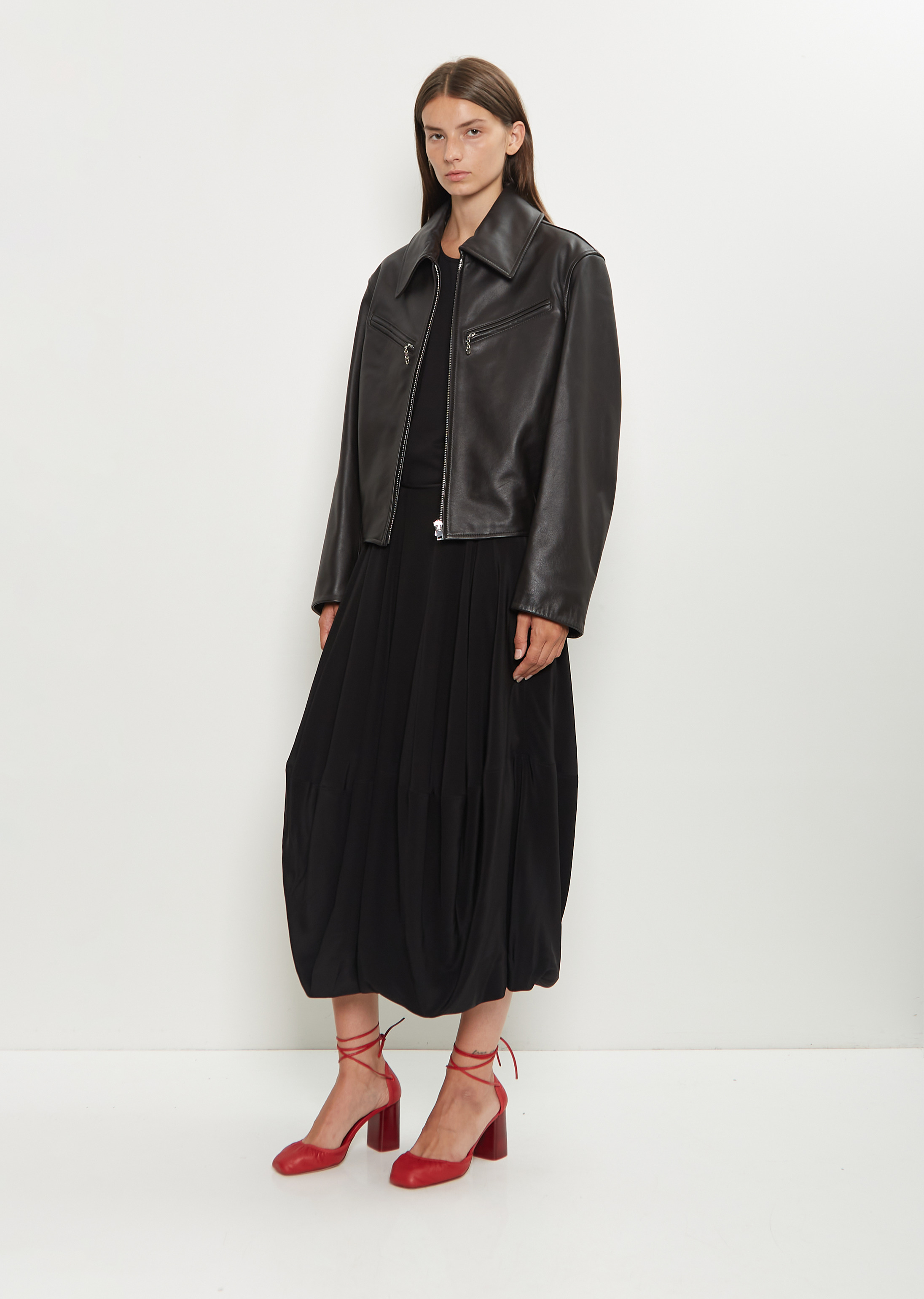 Boxy Leather Blouson - 4