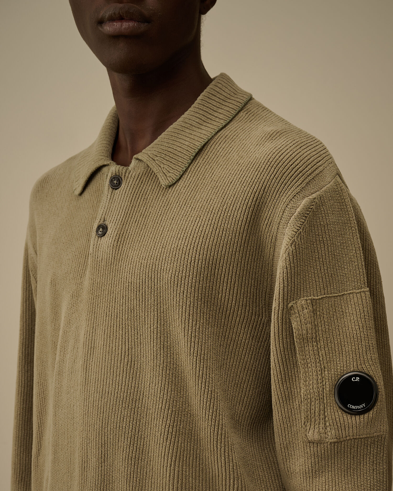 Cotton Chenille Polo Sweater - 5