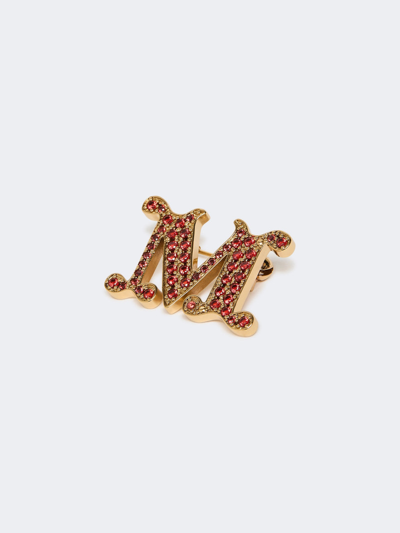 FACELLA Crystal-adorned Monogram brooch - RED 3