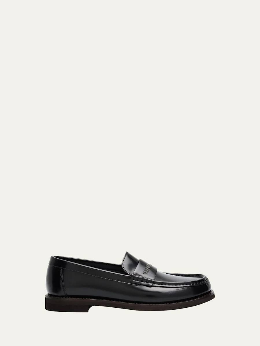 Leather Monili Penny Loafers - 1