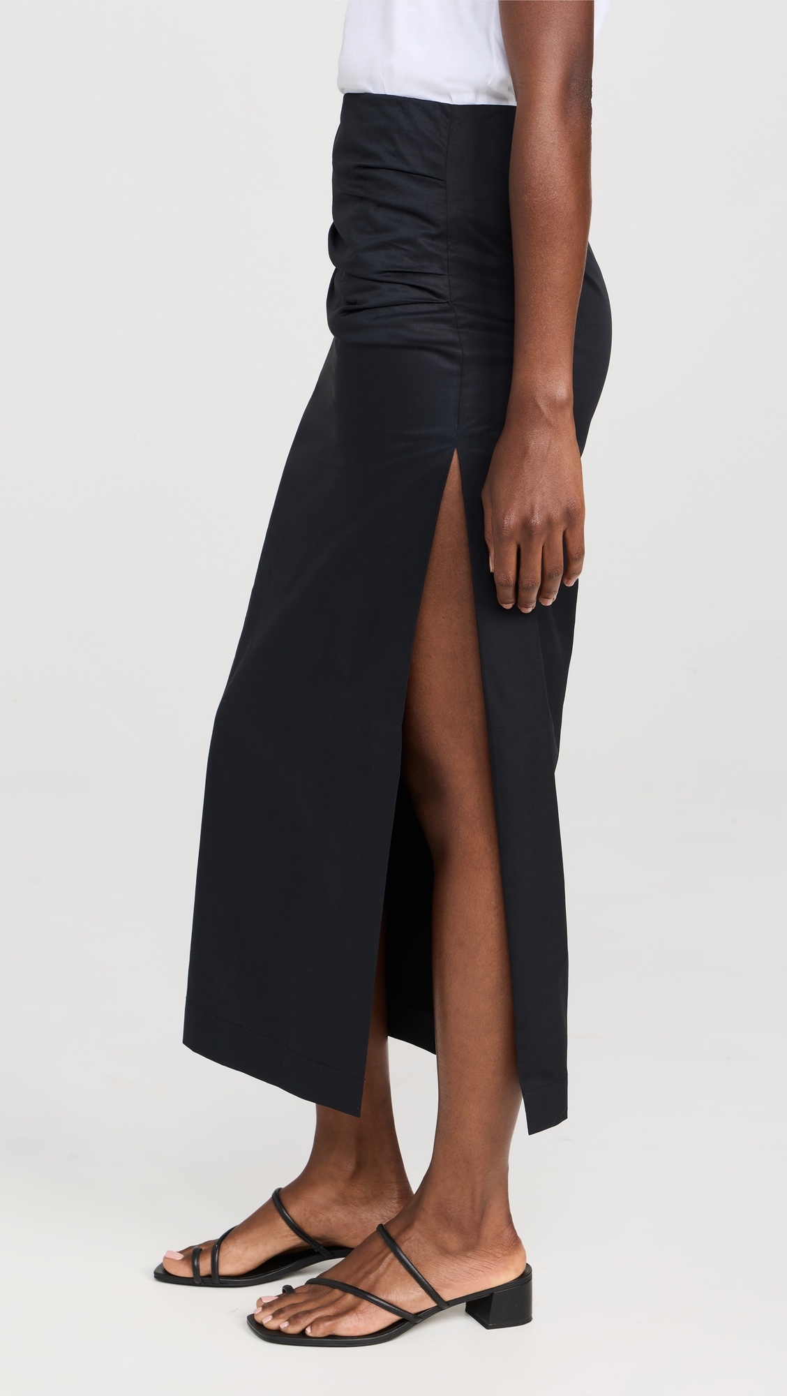 Cotton Tuck Midi Skirt - 3