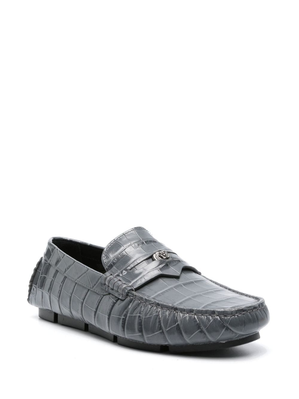 Medusa croc-effect leather loafers - 2