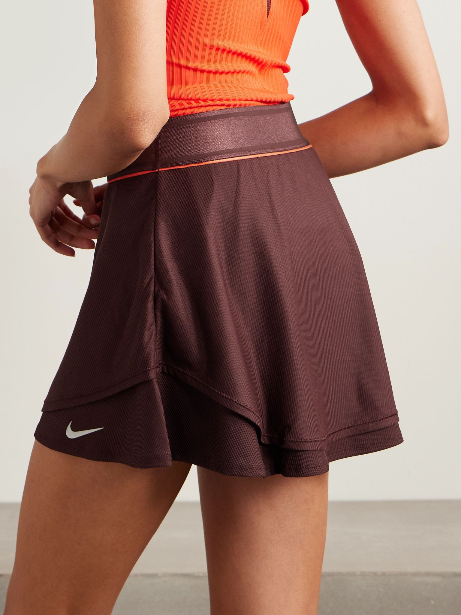 NikeCourt Slam layered ribbed Dri-FIT tennis skirt Burgundy - 3