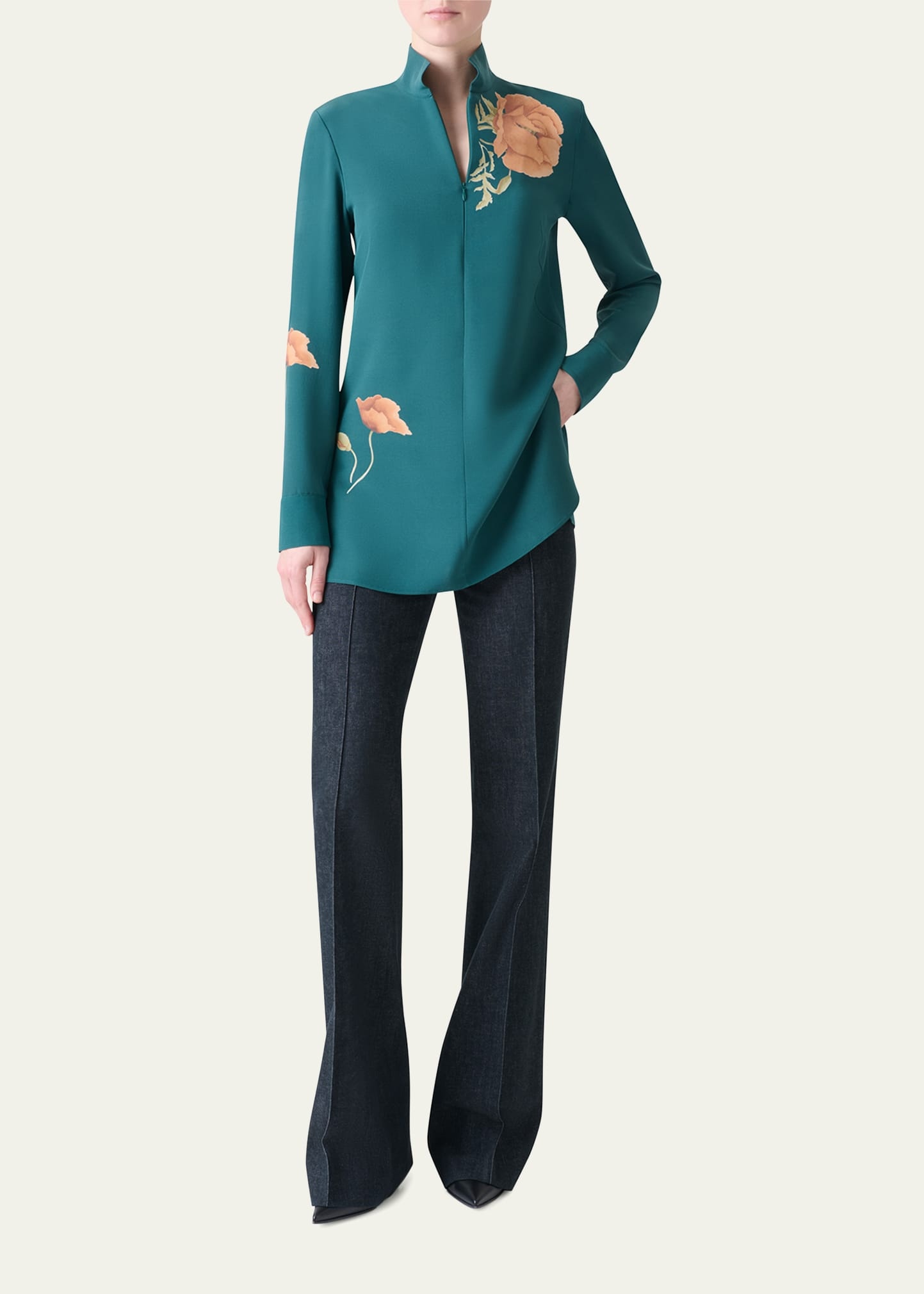 Anemone Print Silk Crepe Tunic - 2