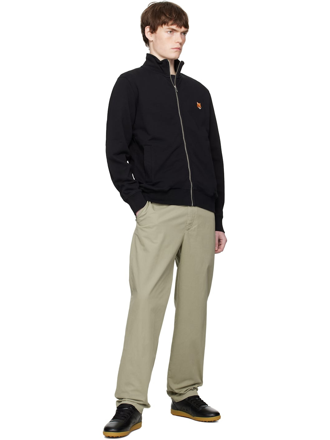 Black Fox Head Patch Fullzip Regular Sweatshirt - 4