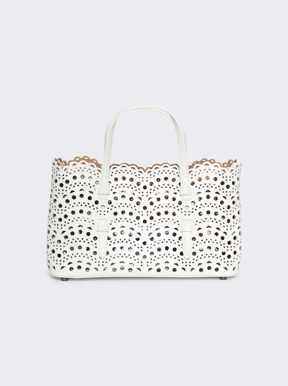 East West Mina 25 Bag In Vienne Wave Calfskin Optic White - 1