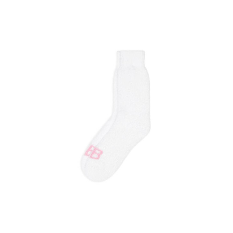 BALENCIAGA Women's Bb Homewear Socks in White outlook