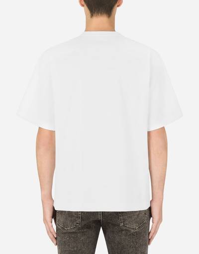 Dolce & Gabbana Technical jersey T-shirt with crystals and DG logo outlook