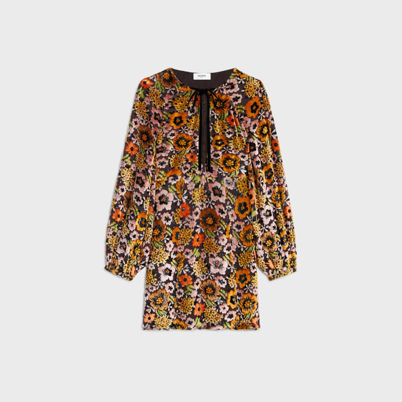 mini folk dress IN velvet jacquard 1