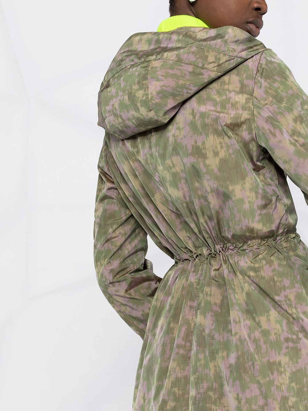 camouflage print drawstring waist coat - 3