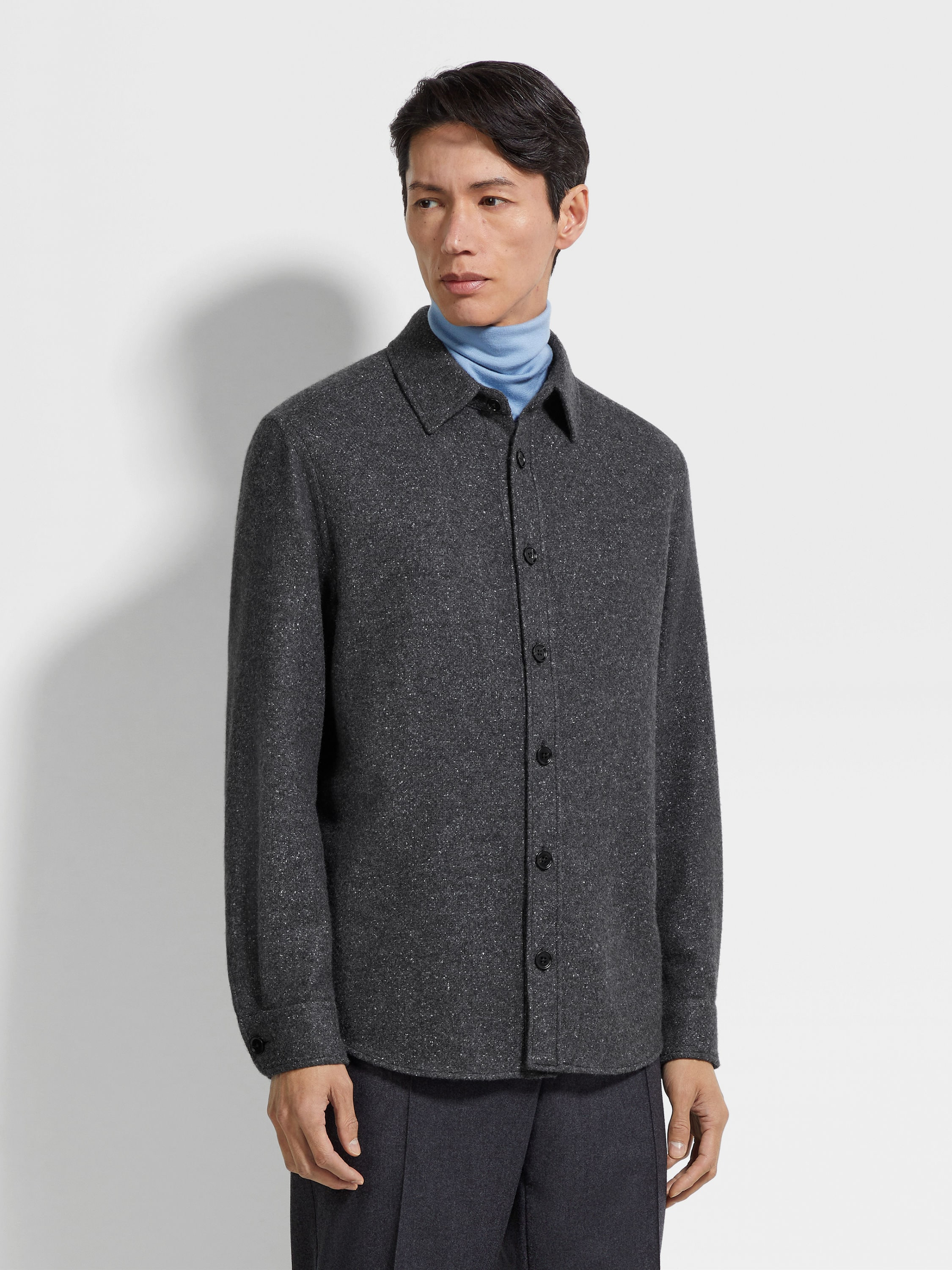 CASHMERE AND SILK OVERSHIRT - 4