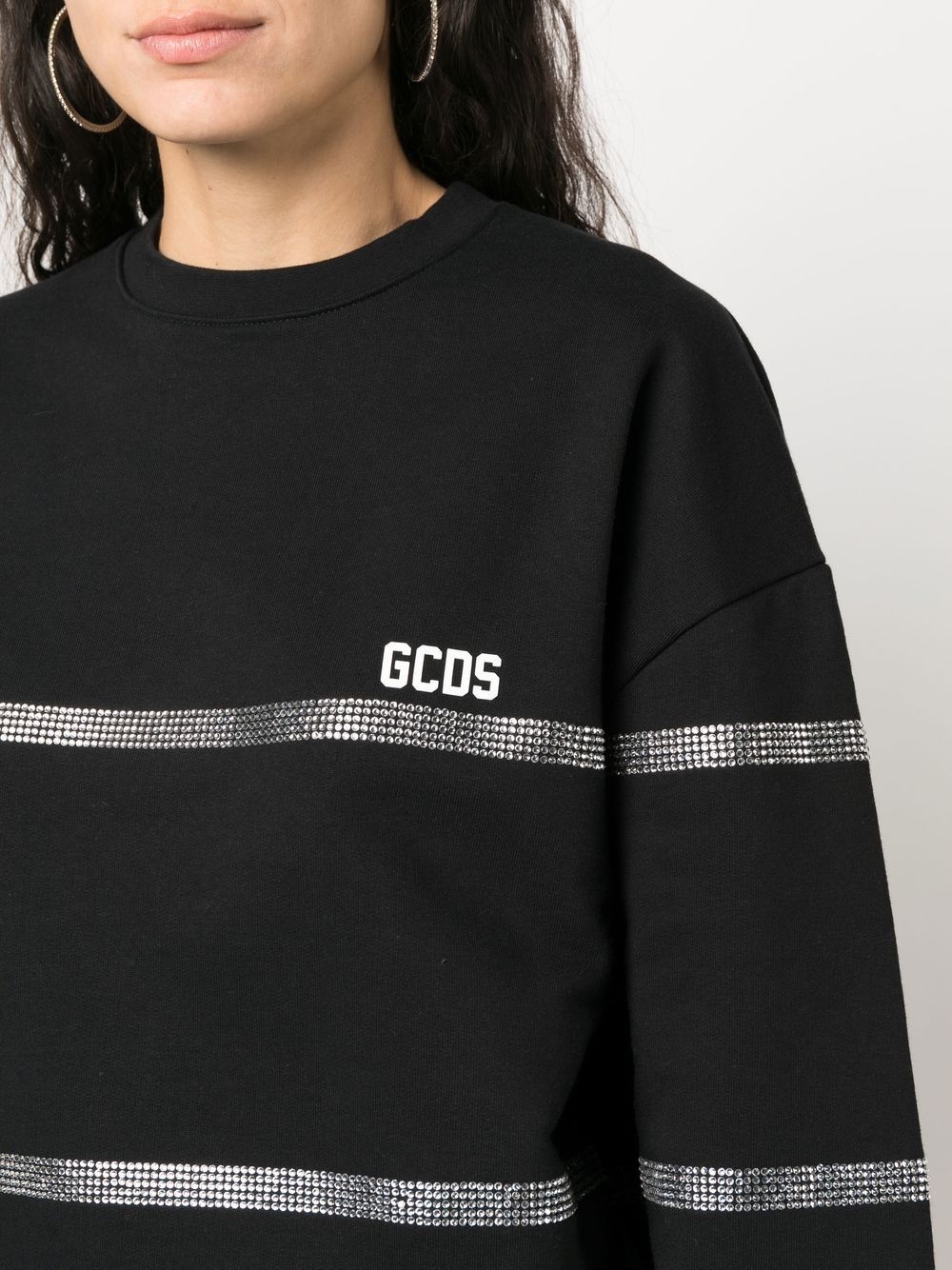 crystal-embellished striped sweatshirt - 5