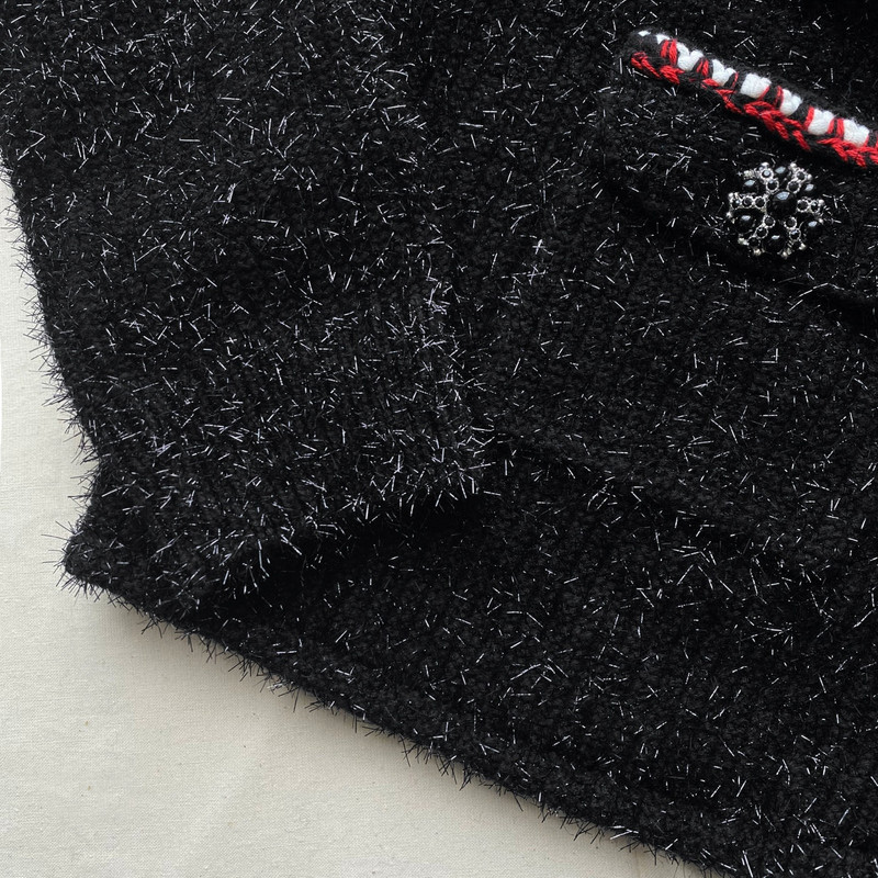 Black Metallic Yarn Cardigan 5