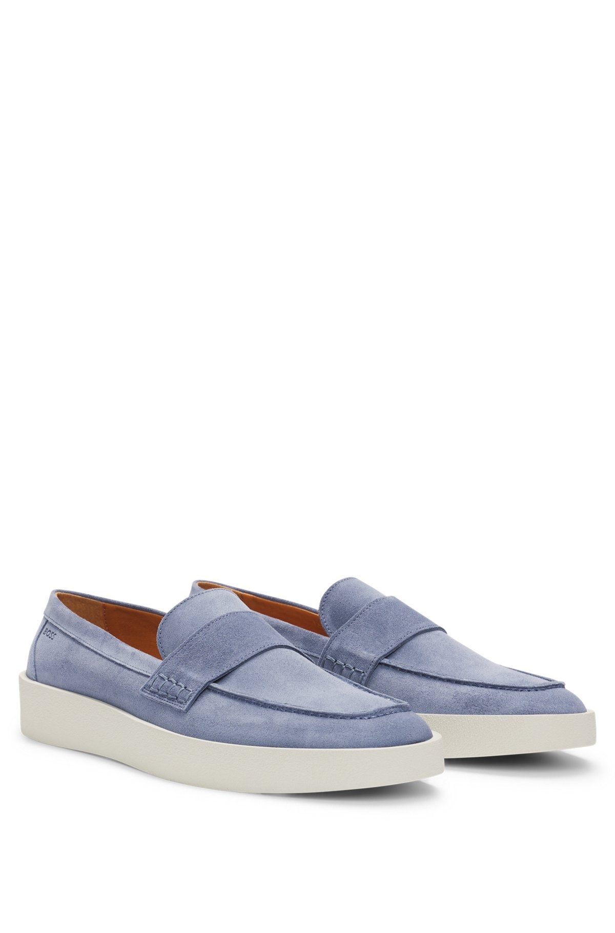 SUEDE PENNY LOAFERS WITH RUBBER SOLE - 2