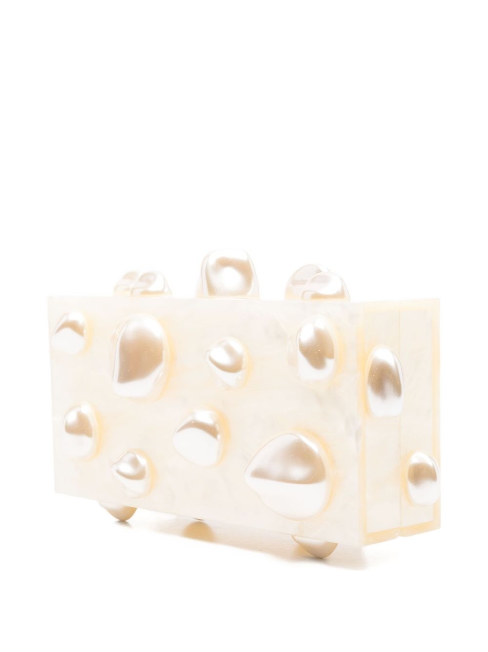 Orbs pearl-embellished clutch - 3