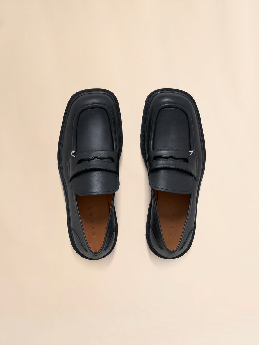 BLACK LEATHER PIERCING 2.0 CHUNKY LOAFER - 4