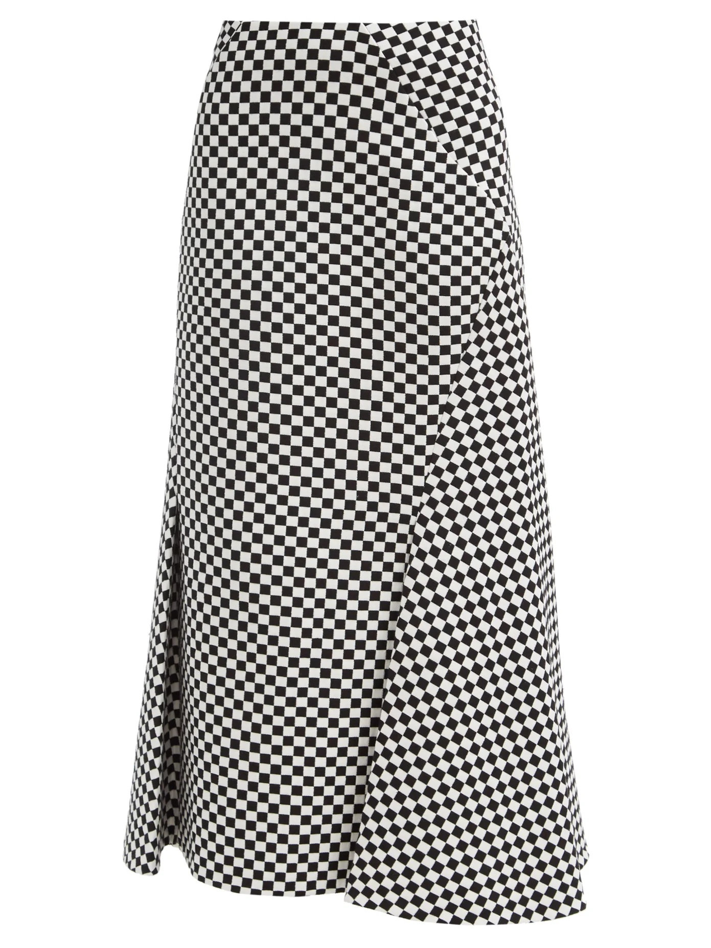 Ivetta checked bias-cut cotton-blend skirt - 1